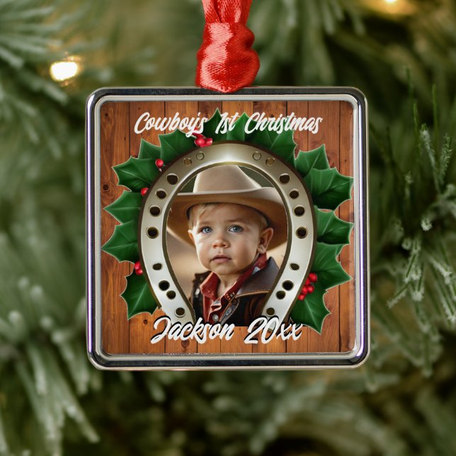 Schöne Heily und Horseshoe Erste Weihnacht Ornament Aus Metall (Baum)