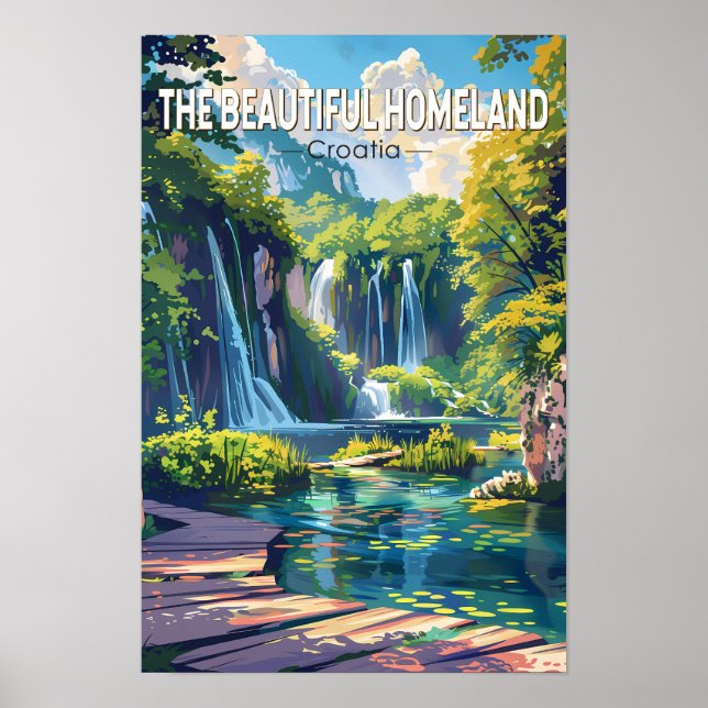 Schöne Heimat Kroatien Plitvicer Seen Poster (Vorne)