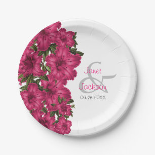 Schöne, heiß rosa Lilien Pappteller