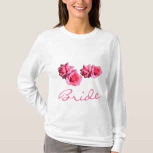 schöne, heiß rosa Rose Blume Braut Shirt. T-Shirt
