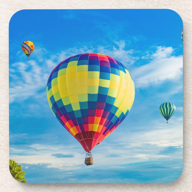 Schöne Heißluftballons Getränkeuntersetzer (Vorderseite)