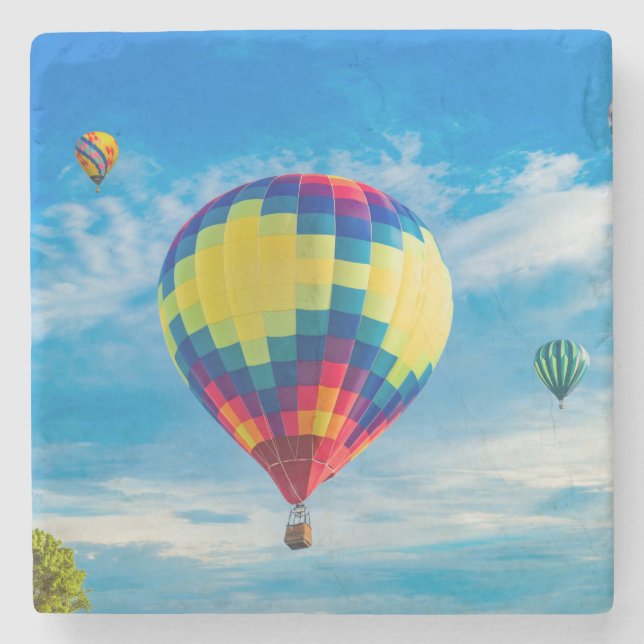 Schöne Heißluftballons Steinuntersetzer (Vorderseite)