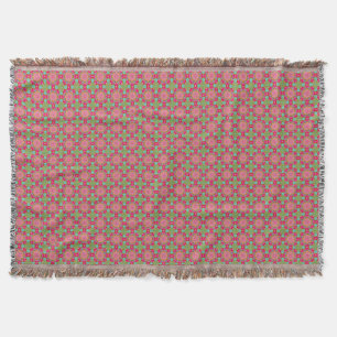 Schöne heißrosa und grüne Blumenmuster Decke