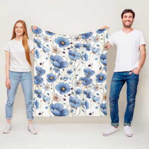 Schöne hellblaue Blüte Fleecedecke