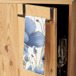 Schöne hellblaue Blüte Geschirrtuch