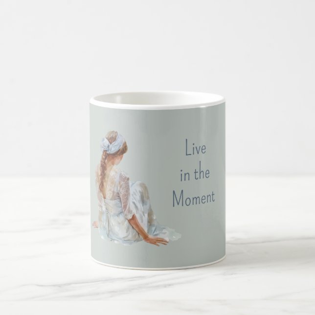 Schöne hellblaue Damenkleid Kaffeetasse (Mittel)