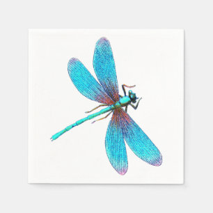 Schöne helle blaue Türkis-Libelle Serviette