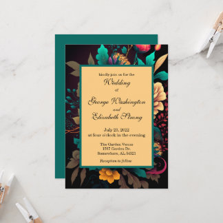 Schöne, helle Blumenhochzeit Einladung