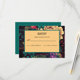 Schöne, helle Blumenhochzeit RSVP Karte