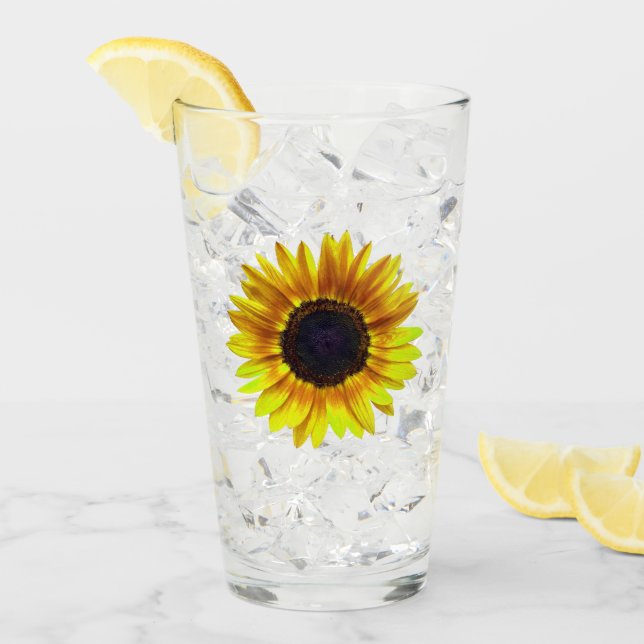 Schöne helle gelbe Sonnenblume - Glas (Vorderseite Ice)