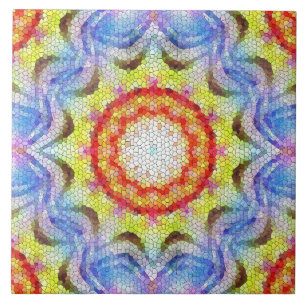 Schöne, helle Mosaiksteinblume Fliese