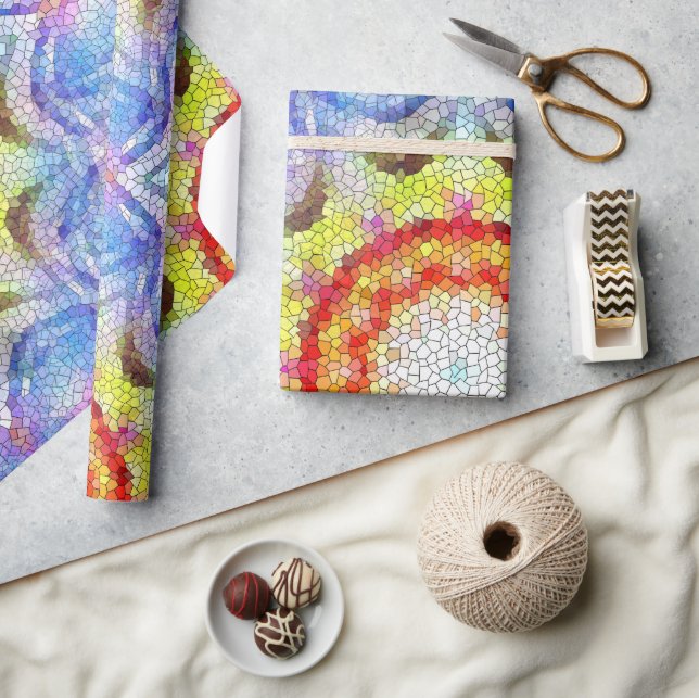 Schöne, helle Mosaiksteinblume Geschenkpapier (Kunsthandwerk)