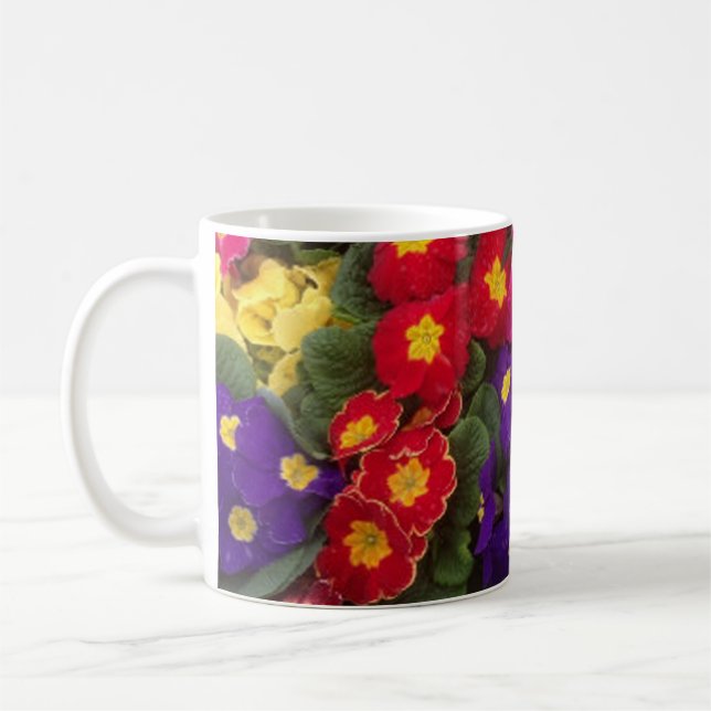 Schöne, helle Polyanthus-Blume Kaffeetasse (Links)