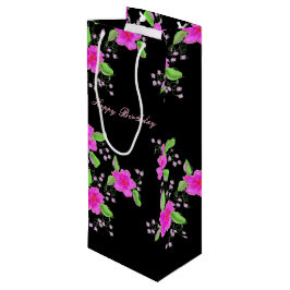 Schöne, helle Rosa Floral Geschenktüte Für Weinflaschen