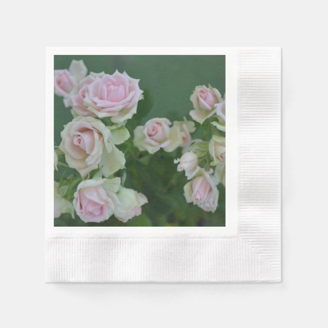 Schöne hellrosa Rose Serviette (Vorderseite)