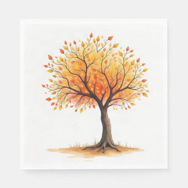 Schöne Herbstbaum-Servietten Serviette (Vorderseite)