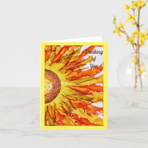 Schöne, herbstfarbene Sonnenblumenkarte Karte