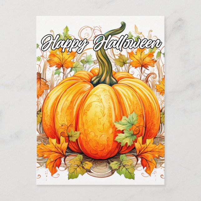 Schöne Herbstkürbis-Illustration Postkarte (Vorderseite)