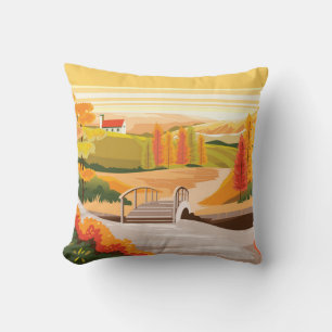 Schöne Herbstlandschaft Kissen
