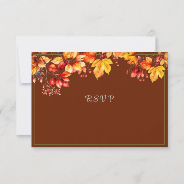Schöne Herbstlaube und Berries Herbsthochzeit RSVP Karte (Vorderseite)