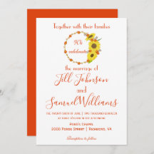 Schöne Herbstsonnenblume Einladung zur Hochzeit