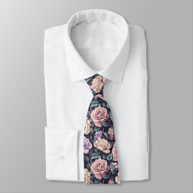 Schöne Herrenbekleidung Krawatten Rose floral (Gebunden)