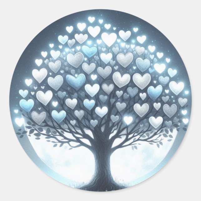 Schöne, herz geformte Baumkleber Runder Aufkleber (Vorderseite)