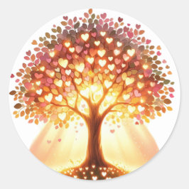 Schöne, herz geformte Baumkleber Runder Aufkleber