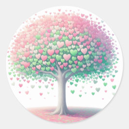 Schöne, herz geformte Baumkleber Runder Aufkleber