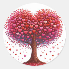 Schöne, herz geformte Baumkleber Runder Aufkleber