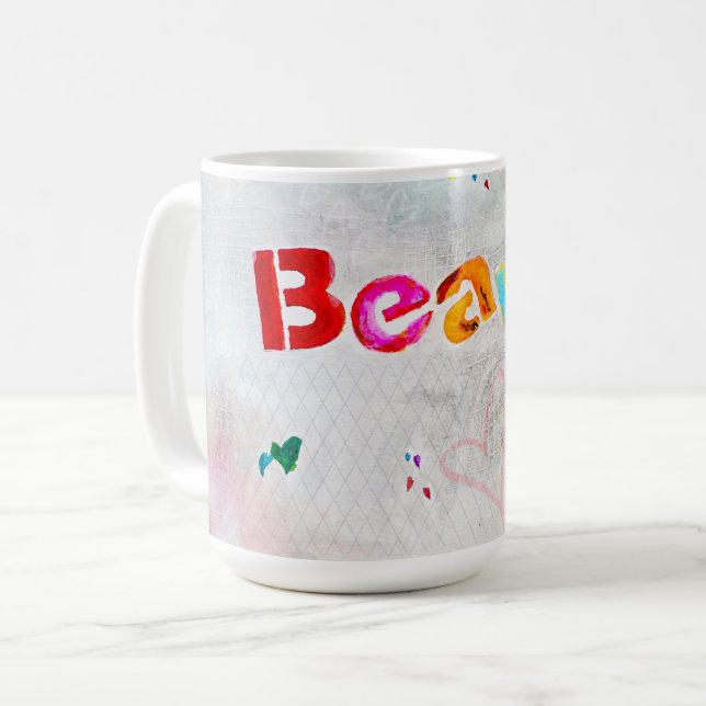 Schöne Herzen Kaffeetasse (Vorderseite Links)
