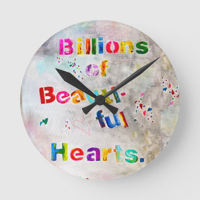 Schöne Herzen Runde Wanduhr (Vorderseite)