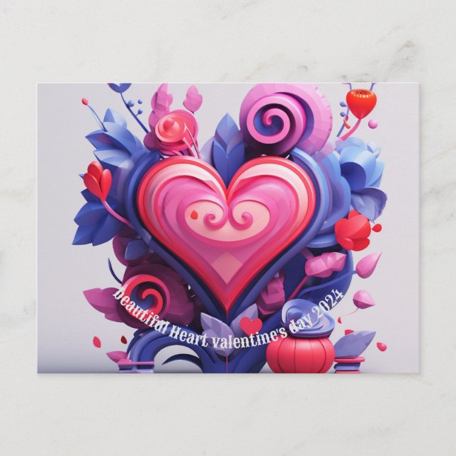 Schöne Herzvalentinstag Postkarte (Vorderseite)