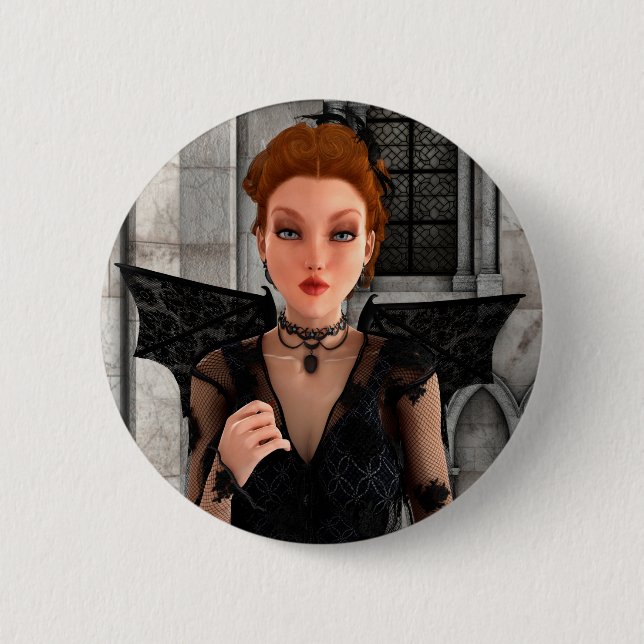 Schöne Hexe Button (Vorderseite)