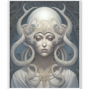 Schöne Hexe Dämon Königin Fantasy Kunst Aufkleber