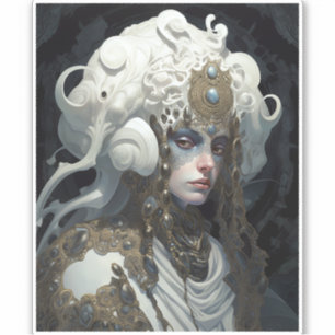 Schöne Hexe Dämon Königin Fantasy Kunst Aufkleber