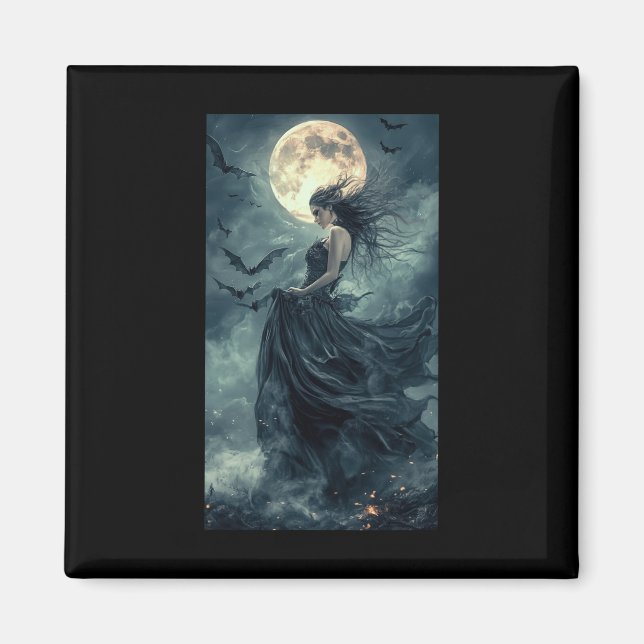 Schöne Hexe Gothic Fantasy Vampire Moonlight 1 Magnet (Vorne)