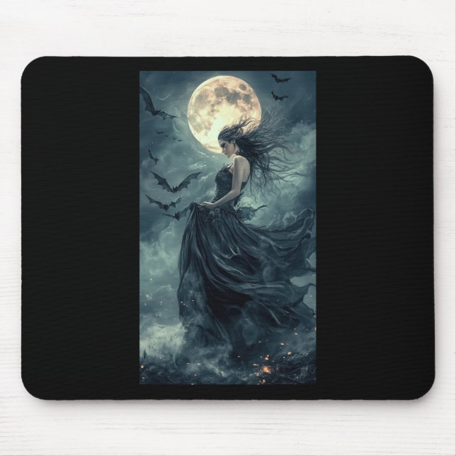 Schöne Hexe Gothic Fantasy Vampire Moonlight 1 Mousepad (Vorne)