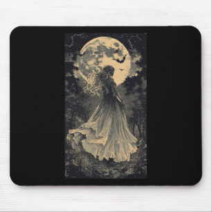 Schöne Hexe Gothic Fantasy Vampire Moonlight Mousepad