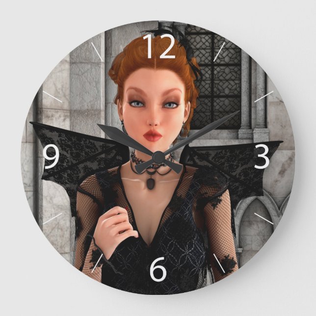 Schöne Hexe Große Wanduhr (Vorderseite)