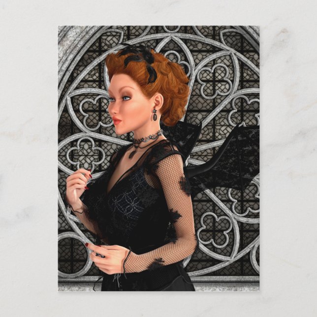Schöne Hexe Postkarte (Vorderseite)