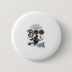 Schöne Hexen Halloween Vintage Gravur Design Button