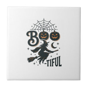 Schöne Hexen Halloween Vintage Gravur Design Fliese