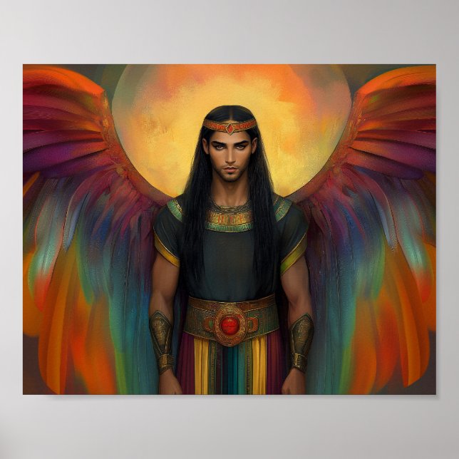 Schöne Himmelsspiritenführer Regenbogenwings Poster (Vorne)