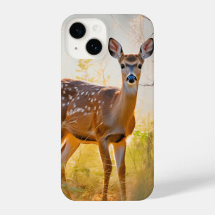 Schöne Hirsche im Waldlandschaftsdesign iPhone 14 Hülle