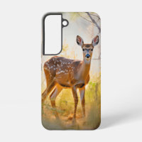 Schöne Hirsche im Waldlandschaftsdesign