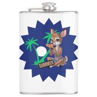 Schöne Hirschpizza in SummeVinyl Wrapped Flask Flachmann