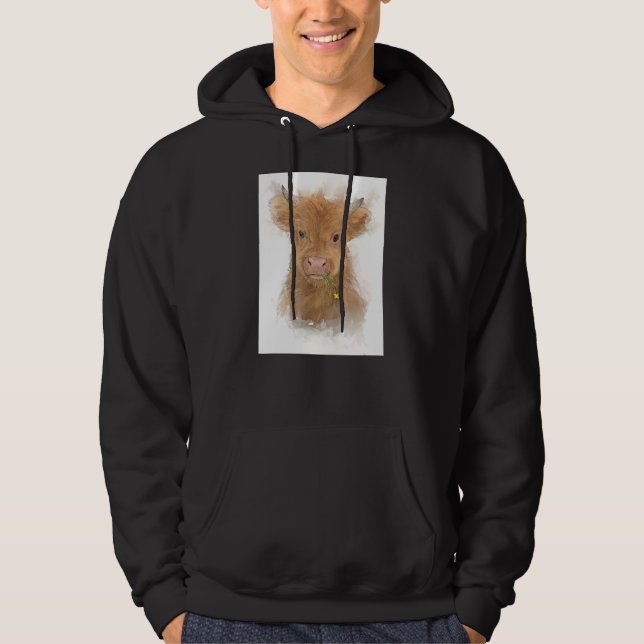 Schöne Hochland-Kuh-Kalb-Farm Land Hoodie (Vorderseite)