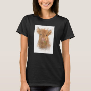 Schöne Hochland-Kuh-Kalb-Farm Land T-Shirt