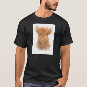 Schöne Hochland-Kuh-Kalb-Farm Land T-Shirt
